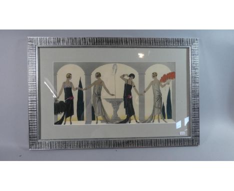 A Framed George Barbier Fashion Print, 52cm Wide 