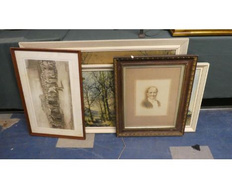 A Collection of Two Framed Prints, Framed Photograph and Open Golf Championship Print 