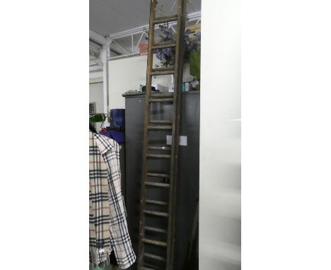 A Wooden Extending Ladder 