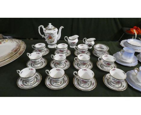 A Paragon Tree of Kashmir Coffee Set to Include Eleven Cups and Twelve Saucers, Coffee Pot, Two Cream Jugs and Two Sugar Bowl