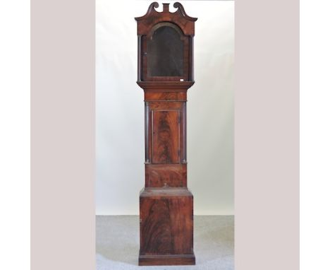 An early 19th century mahogany longcase clock case, 222cm tall