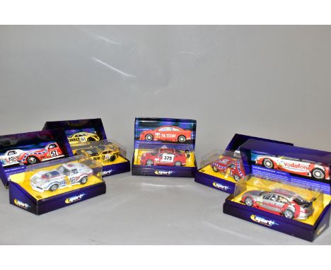 FIVE BOXED SCALEXTRIC SPORT LIMITED EDITION RACING CAR MODELS, AMG Mercedes CLK-DTM (C2391A), TVR T400R Le Mans 2003 (C2453A)