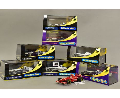 A COLLECTION OF BOXED SCALEXTRIC WILLIAMS B.M.W. F1 RACING CARS, FW22 No.9 (C2264), FW20 No.10 (C2265), FW23 No.5 (C2334), Wi