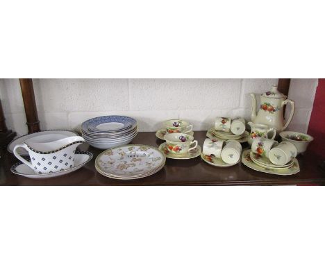 Shelf of Wedgwood to include fruit themed tea service