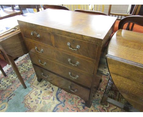 Small mahogany chest of 2 over 3 drawers on bracket feet&nbsp;- Dimensions H=83cm, W=76cm, D=45cm