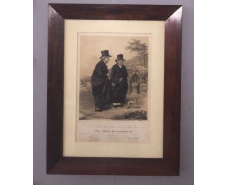 'The Ladies of Llangollen' (Lady Eleanor Butler &amp; Sarah Ponsonby), lithograph, by James Henry Lynch, printed by Day &amp;