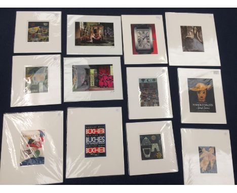 A quantity of colour prints of various subjects including interiors, Art Deco, advertising etc, some hand signed, well mounte