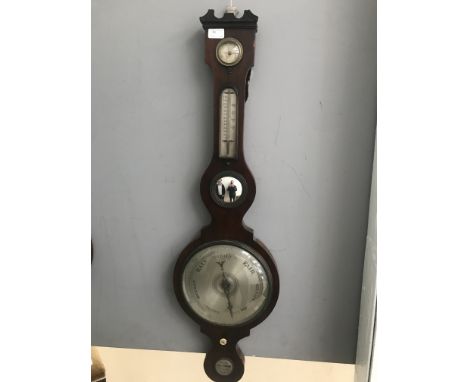 A Georgian silver banjo barometer