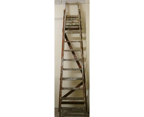 A ten foot painters ladder by Slingsby, marked 'AM43'. Please note this is sold as a decorative item and not for use.