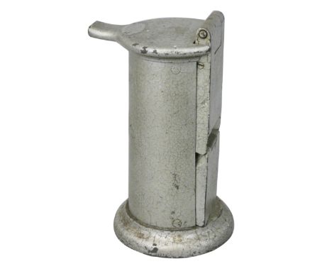 An early cast iron railway ticket stamp machine, 23.5cm tall.