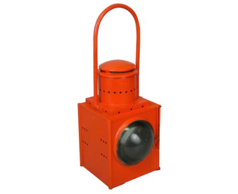 A British Rail (M) red painted locomotive headlamp, height 45cm.