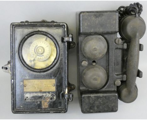 A WWI Military British Army T.M.C MKII bakelite telephone set, together with a Venner Time Switch, No. 21812 Type C, owners N