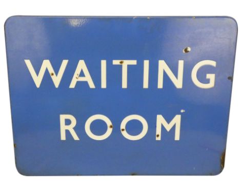 An enamel British Rail (Scotland) sign 'Waiting Room', 45 x 61cm.