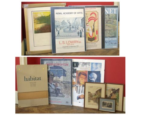 D. Wilkinson, "Wordsworth 'Farewell One'", together with a selection of Royal Academy exhibition posters, including Lowry 197