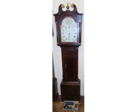 Wain of Alfreton 30 hour oak and crossbanded longcase clock with enamel dial. Condition reports are not available for our Int