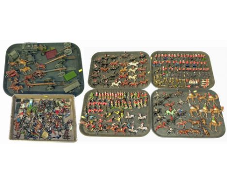 Lead Soldier collection by Britains and other makers, to include 147 Infantrymen, mainly British army but with some Highlande