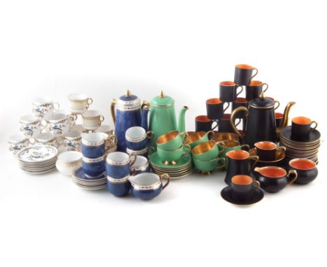 Carlton coffee set, two Birks &amp; Rawlins coffee sets and two sets of six cups and saucers Condition reports are not availa