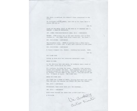 James Bond Typed script Page Autographed By Vic Armstrong Stuntman. Armstrong a 6-foot (1.8 m) Armstrong doubled for 6-foot-1