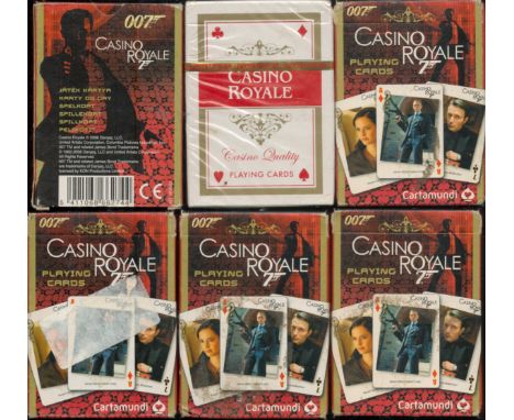 Casino Royale playing cards in original boxes. 6 in total, 1 unopened. Good Condition. All autographs come with a Certificate