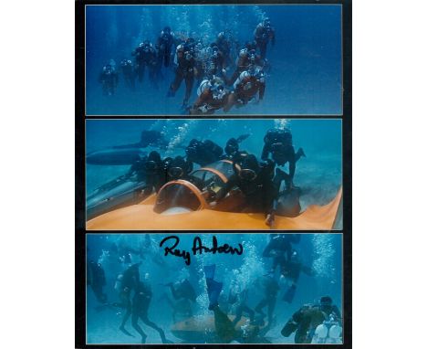 Ray Andrews camera man signed James Bond Thunderball 10x8 inch b/w PHOTO. Good Condition. All autographs come with a Certific