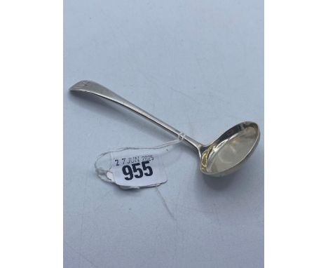 A Victorian OE pattern ladle with oval bowl Exeter 1843 by JW 29g