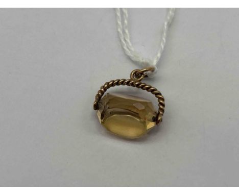 A citrine swivel fob 9ct