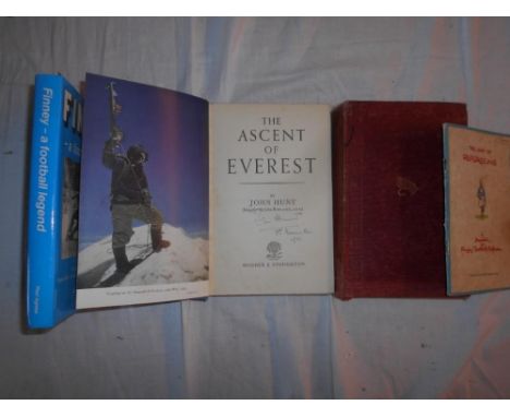 AGNEW, P.  Finney. A Football Legend  1989, signed by author &amp; by Tom Finney, plus HUNT, J.  The Ascent of Everest  1st.e