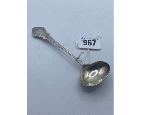 A fancy Victorian ladle with engraved stem Birmingham 1888 by GU 19g