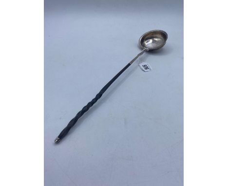 A further toddy ladle with bright cut silver and whale bone handle London 1785