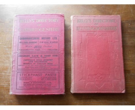 KELLY'S DIRECTORY   Huntingdonshire  1924,  Cambridgrshire  1933, both with fldng. map (2)