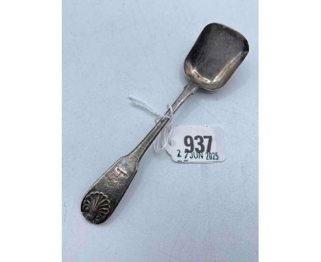 A Scottish long handled caddy spoon with shell ends Edinburgh 1810 by RS