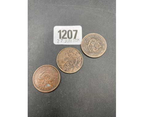 Three Chinese silver coins