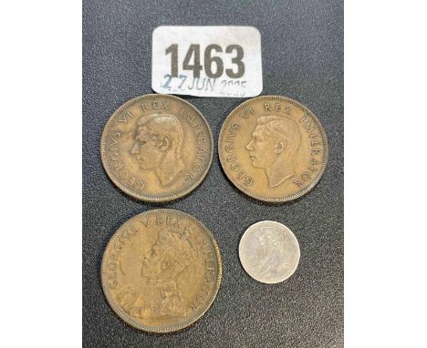 Four South African silver coins