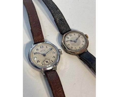 A ladies vintage silver wrist watch together with a vintage ladies SERVICES watch with seconds dial