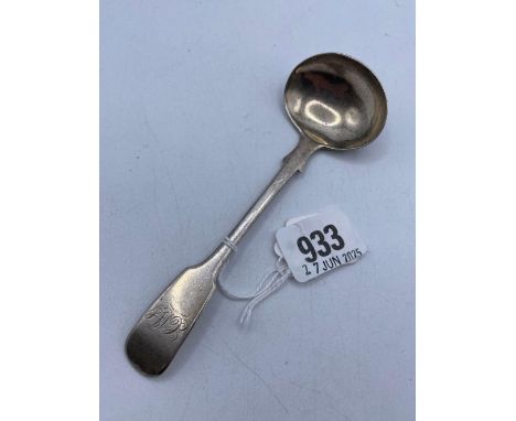 A Victorian Exeter fiddle pattern cream ladle 1840 by JO 23g