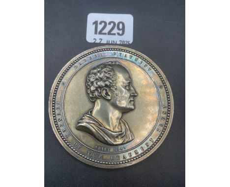 Large Silver Gilt Medal Approx 185g Philosophical Institution 1886