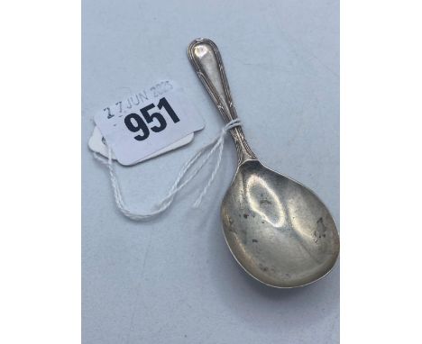 Another caddy spoon with reeded ribbon border Birmingham 1930 by WHH