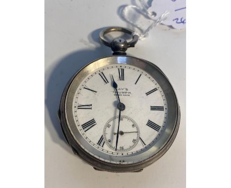 A gents silver open faced pocket watch by KAYS with seconds dial
