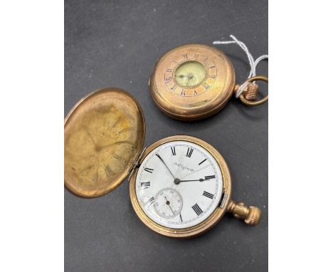 A silver half hunter pocket watch and a full hunter pocket watch
