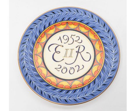 A Poole Pottery Limited Edition charger made to commemorate the Golden Jubilee of Queen Elizabeth II in a Limited Edition, 26