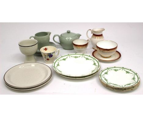 A collection of various part tea services including Masons Ironstone, Royal Doulton simple pattern (1970s), Spode green patte