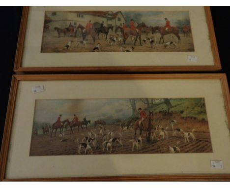 George Wright (1860-1944)Fox Hunting Scenes, a pairwatercolour and gouche, 54 x 26cm, framed and glazed Further details: good