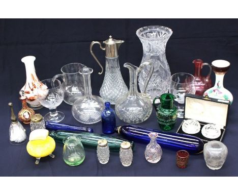 A large collection of various glass wares to include a quantity of early 20th century glasses, some earlier glass wares, also