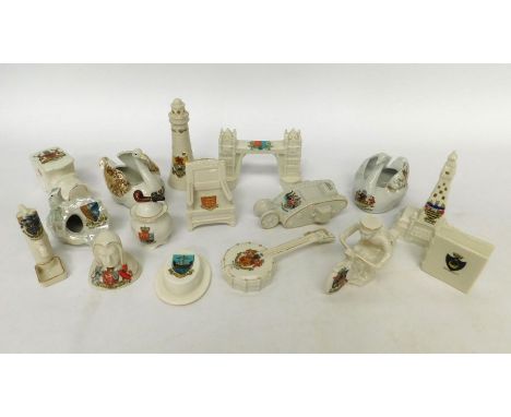 A large collection of Goss/crested wares, including some with World War I interest.