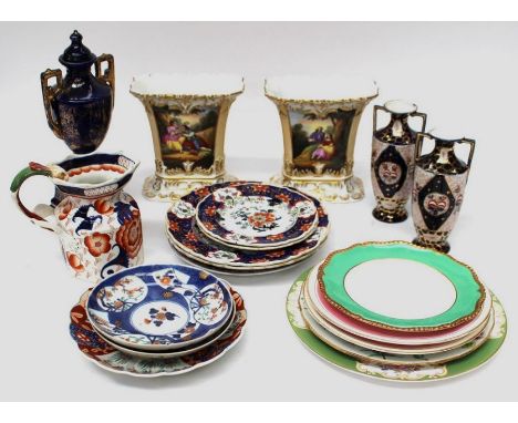 A collection of mixed ceramics to include; Mason's Ironstone, Minton plate, Royal Worcester plate, Imari style plates in chin