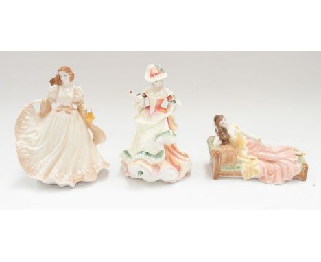 Two Royal Worcester and Royal Doulton lady figurines