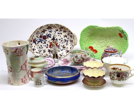 A collection of mixed ceramics to include; 19th century transfer printed wares including Blue and White tea bowl with saucer,