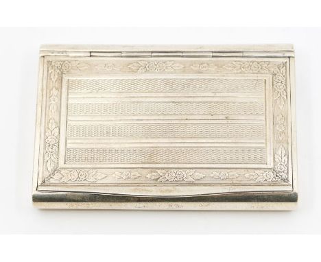 An early 20th Century Austro-Hungarian silver engine turned snuff box., hallmarked Vienna, maker's mark VMS., approx 82.1 gra