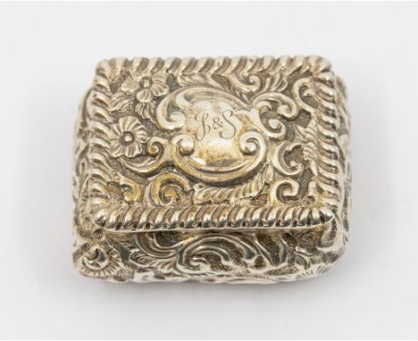A late Victorian bombe shaped snuff box and cover, profuse chased and engraved decoration, gilt interior, hallmarked by Henry