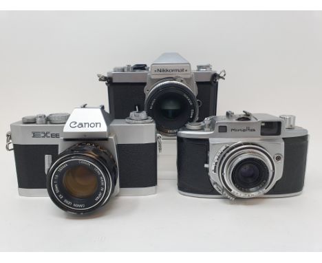 A Nikkormat Nikon, a Minolta A camera and a Canon EX EE camera (3)Provenance: Part of a vast single owner collection of camer